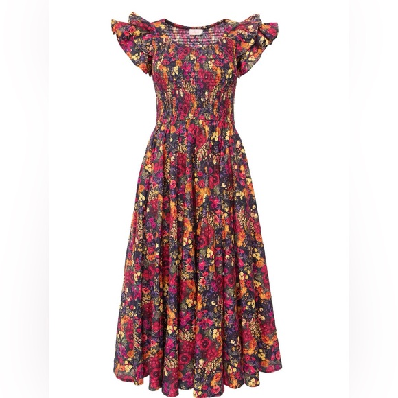 Ivy City Co Hattie Floral Ruffle Sleeve Midi Dress - Picture 3 of 7